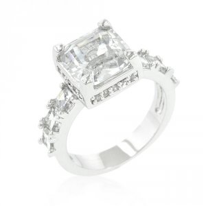 Icon J9754 Asscher Cut Engagement Ring (size: 05) R07706r-c01-05