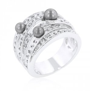 Icon J9793 Gray Pearl Cocktail Ring (size: 08) R08263r-c82-08