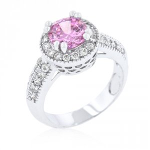 Icon J9812 Pink Halo Engagement Ring (size: 05) R08226r-c12-05