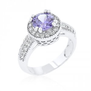 Icon J9826 Lavender Halo Engagement Ring (size: 05) R08226r-c22-05