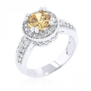 Icon J9833 Champagne Halo Engagement Ring (size: 05) R08226r-c72-05