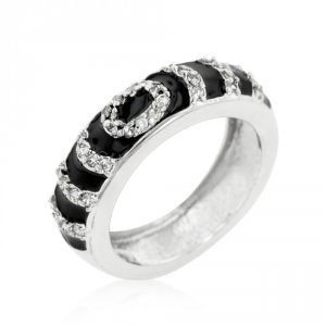 Icon J9886 Black Ripple Ring (size: 09) R07871r-v69-09