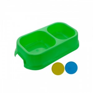 Bulk KL11184 Dog Bowl 2 Section Assorted Colors Di467