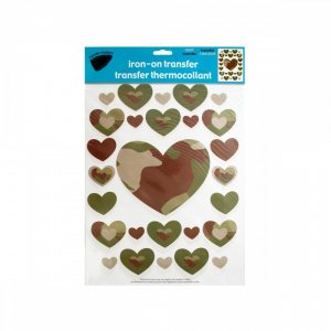 Bulk KL14263 Iron-on Camouflage Hearts Transfers Gw249