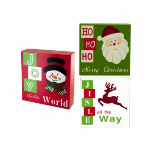 Bulk KL14563 Holiday Theme Wood Block Sign Of556