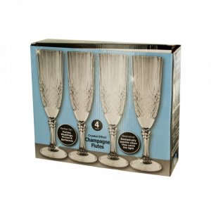 Bulk KL15085 Crystal Effect Champagne Flutes Set Of812