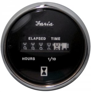 Faria 13713 Faria Chesapeake Black Ss2 Hourmeter (10,000 Hrs) (12-32vd