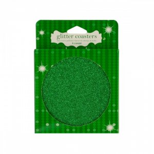 Bulk KL15199 Green Glitz Glitter Coasters Pc192