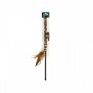 Bulk KL15923 Leopard Print Cat Teaser Wand With Feathers Di249