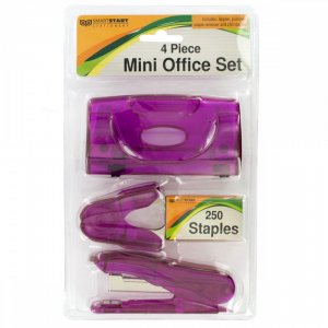 Bulk KL16910 Mini Office Set With Stapler  Hole Punch Or410