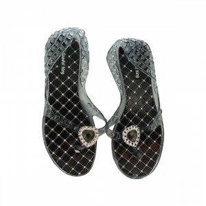 Bulk KL17017 Ladies Glitter Jelly Sandals With Jeweled Hearts Oc825