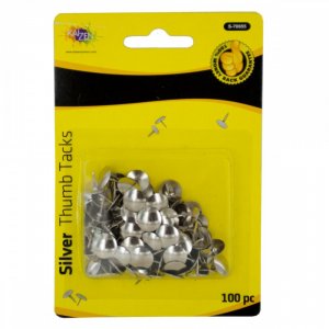 Bulk KL17035 Silver Metal Thumb Tacks Hg361