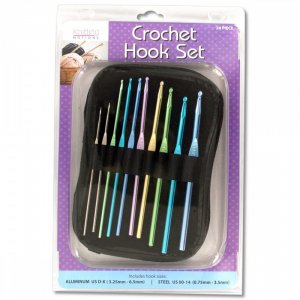 Bulk KL17470 Aluminum  Steel Crochet Hooks Set With Case Os356