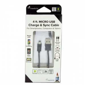 Bulk KL18296 Travelocity Black Micro Usb Charge  Sync Cable El180