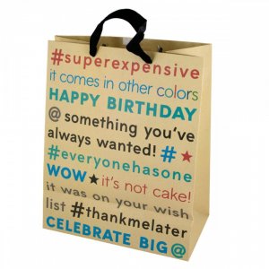 Bulk KL18323 Large Birthday Editorial Craft Paper Gift Bag Bh464