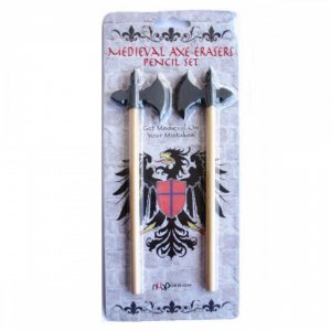 Bulk KL19070 Medieval Axe Erasers Pencil Set Op815