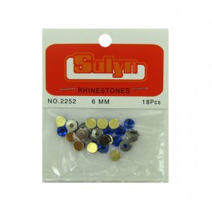 Bulk KL5262 18 Pc 6mm Sapphire Rhinestones With Mounts Cn450