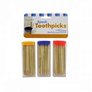 Bulk KL6642 3 Pack Toothpicks Easy Slid Lid Travel Size Hw074