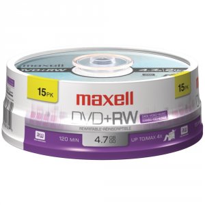 Maxell RA10229 4.7gb 120-minute Dvd+rws (15-ct Spindle) Mxl634046