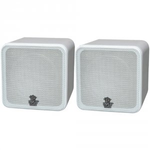 Pyle RA12331 Home 4quot; 200-watt Mini-cube Bookshelf Speakers (white)