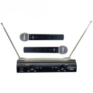 Pyle RA12347 Pro Dual Vhf Wireless Microphone System Pylpdwm2500