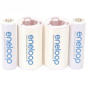 Panasonic RA27199 2 Aa Eneloop Batteries  2 Spacers Kit (c Size) Spkkk