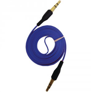 Iessentials RA27378 3.5mm Flat Auxiliary Cable44; 3.3ft (blue) Ieauxbl