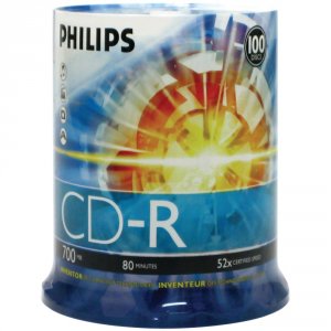 Philips RA29187 700mb 80-minute 52x Cd-rs (100-ct Cake Box Spindle) Ho