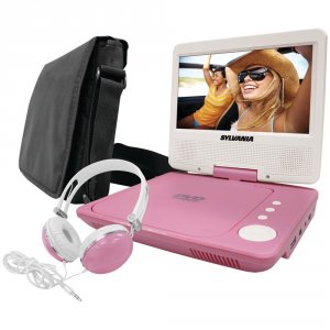 Sylvania RA32395 7quot; Swivel-screen Portable Dvd Player Bundle (pink