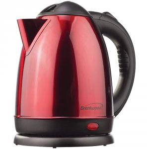 Brentwood RA40630 1.5-liter Red Stainless Steel Electric Cordless Tea 