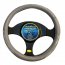 Goodyear GY-SWC1320 Dia 14.5-15.5 Black Leather Grey Suede Steering Wh