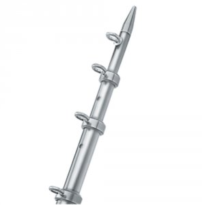 Taco OC-0422VEL8 Taco 8 Center Rigger Pole - Silver Wsilver Rings  Tip