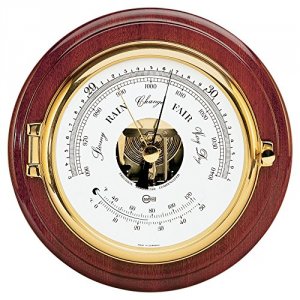 Barigo 1586MS Captain Series Barometer  Thermometer - Brass  Mahogany 