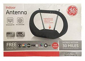 Ge 030878336758 Modern Loop Indoor Passive Tv Antenna - Black