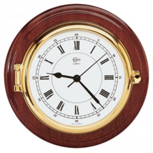 Barigo 1587MS Captain Series Clock - Brass  Mahogany - 6 Dial