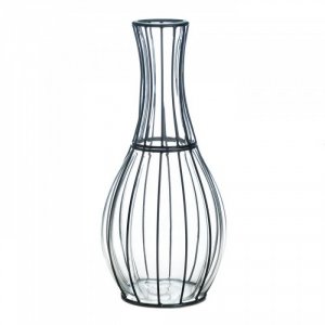 Accent 10018243 Tall Glass And Metal Vase