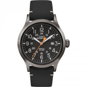 Timex TW4B019009J Expedition Metal Scout - Black Leatherblack Dial