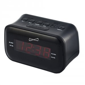 Supersonic SC-378BT Dual Alarm Clock Radio With Wireless Connectivity