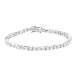 Icon J10725 Round Cubic Zirconia Classic Tennis Bracelet B01481r-c01