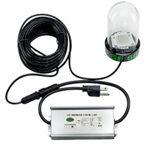 Hydro SF60 60w120vac Underwater Dock Light - Green Anchored To Bottom