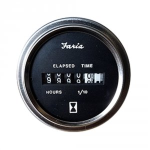 Faria 24010 Faria Heavy Duty Silver 2 Hourmeter (10,000 Hours) (12-32v