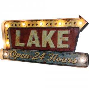 Rivers 2220 Lake Led Metal Bar Sign