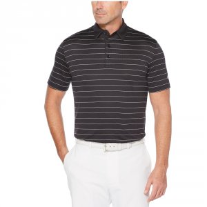 Callaway CGKS8000-002-L Ventilated Striped Polo Caviarwhite Logo L