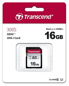 Transcend TS16GSDC300S 16gb Uhs-i U1 Sd Card For High-speed Performanc