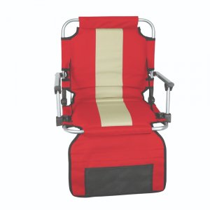 Stansport G-8-60 Stadium Seat With Arms - Red With Silver Stripe