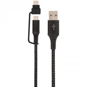 Helix RA49492 Usb-a To Usb-c Cable With Micro Usb Adapter44; 10ft Emth