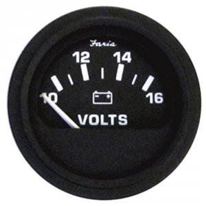 Faria VP0126 Faria Heavy-duty 2 Voltmeter (10-12vdc) - Black