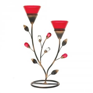 Gallery 10016362 Ruby Blooms Candleholder