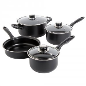 Sunbeam 72253.07 Newbrook 7-piece Cookware Set, Black