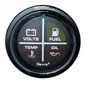 Faria 23012 Faria Heavy-duty 2 Warning Light Indicator (4-icon) - Blac